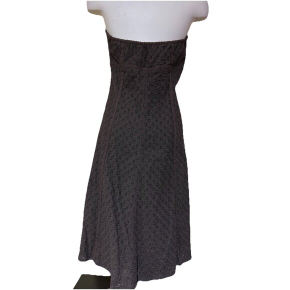 Liz Claiborne Dress Petite Brown Eyelet Lace Cotton Dress Size 12 Petite - Picture 5 of 8